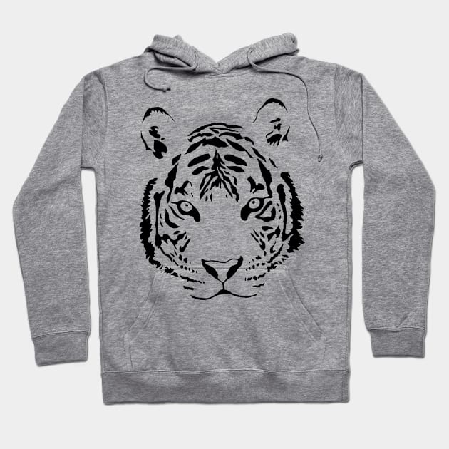 White Tiger Black Print Hoodie by Caloy